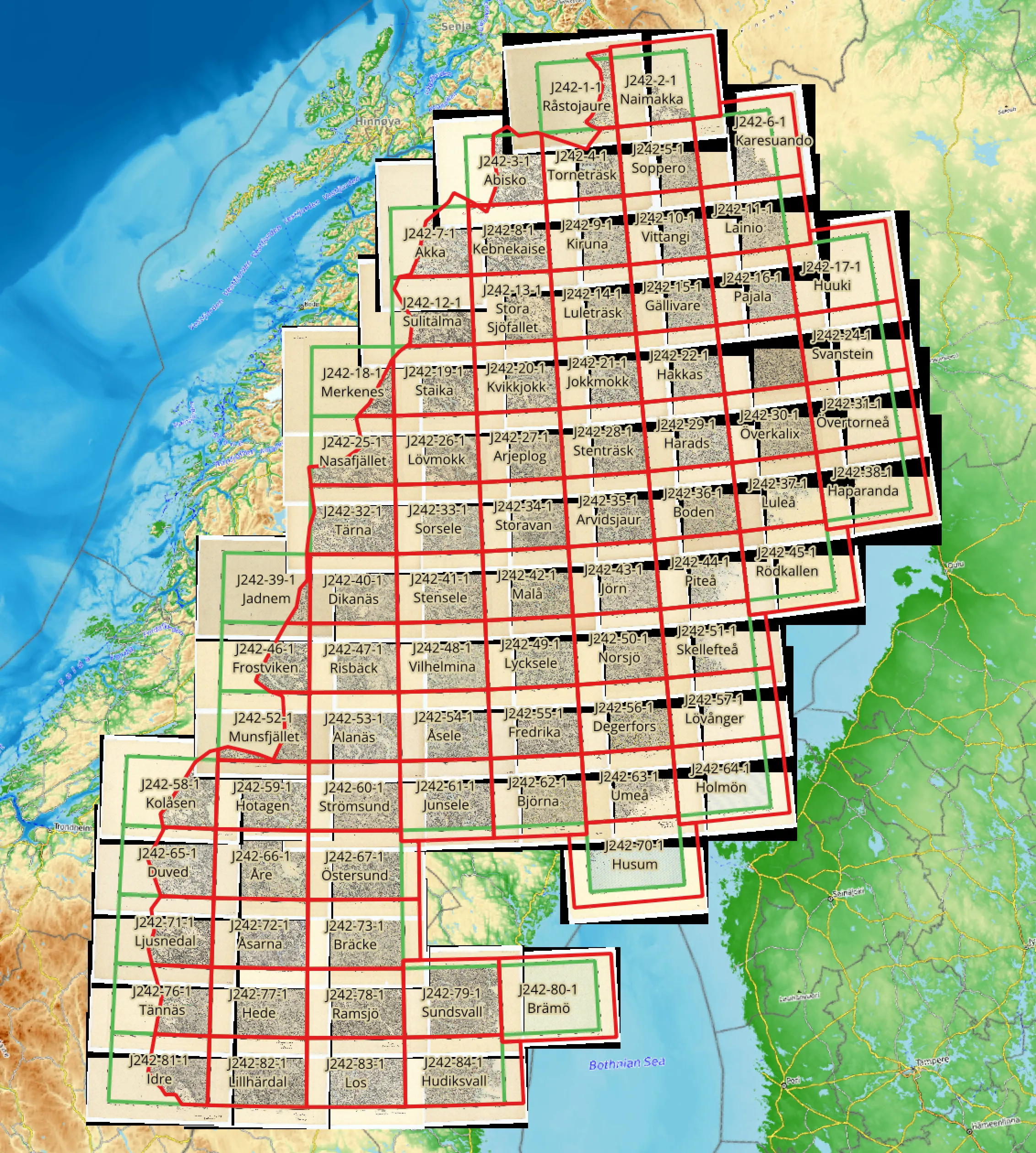 Georeferenced map sheets
